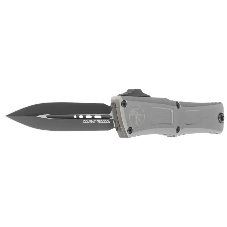Microtech Combat Troodon Gen III D/E OTF Knife Natural Clear Aluminum, Black M390MK by Tony Marfione (1142-1NC)