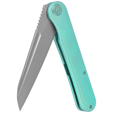 Nóż składany Kubey Dandy Green Titanium, Sandblasted CPM S90V by Maksym Tkachuk (KB247F)