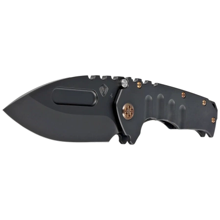 Nóż składany Medford Praetorian T DP Black DLC Titanium, Bronze HW/Clip, Black DLC S45VN by Greg Medford (MK0124PD-30PV-T1C1-BP)