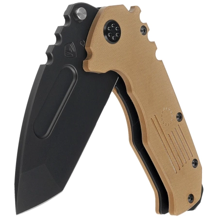 Nóż składany Medford Praetorian Scout M/P Coyote G10, Black DLC HW/Clip, Black DLC D2 by Greg Medford (MKM30DPT-0909-TPCP-BP)
