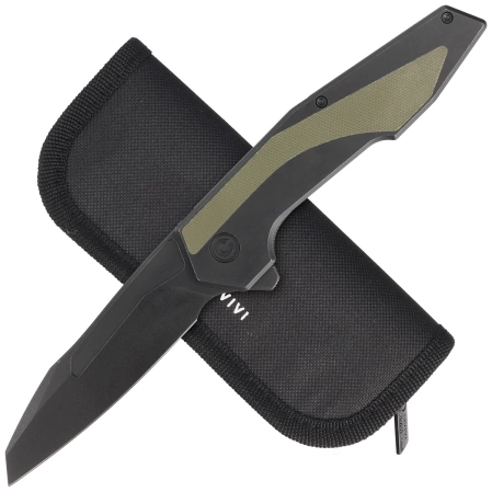 Civivi Knife Hypersonic Black Steel / OD Green G10, Black Stonewashed 14C28N by Gustavo T. Cecchini (C22011-1)