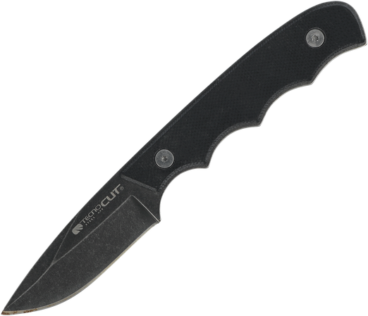 Tecnocut TCN3418 Neck Knife - Black G10, Black Stonewashed 440
