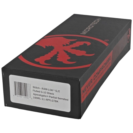 Microtech Stitch Ram-Lok S/E Knife Black Fluted G10, Apocalyptic P/S M390MK by Borka Blades and Tony Marfione (169RL-11APFLGTBK)