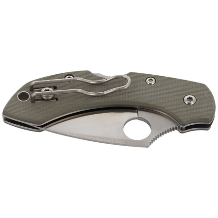 Spyderco Dragonfly Folige Green G-10, Satin Plain V-10 Knife (C28GPFG)