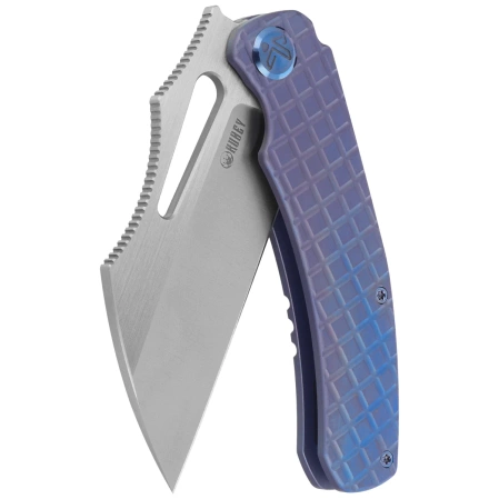 Nóż składany Kubey Sylow Blue Titanium, Stonewashed 14C28N by James Lowe (KU260B)
