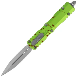 Microtech Dirac D/E OTF Knife Zombie Aluminum, Stonewashed M390 by Tony Marfione (225-10Z)