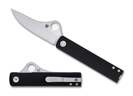 Spyderco Essenza Knife Black Aluminum, Satin N690Co by Riccardo Gobbato (C272ALBKP)
