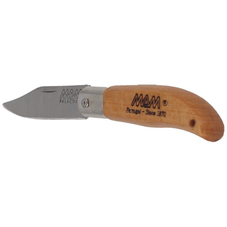MAM Iberica Mini Keychain Knife, Light Beech Wood, Inox HW, Satin 420 (2001-LW)