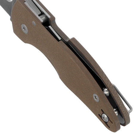 Spyderco Microjimbo Sprint Run Knife Brown G10, Stonewashed CPM 15V by Michael Janich (C264GPBN15V)