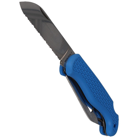 Nóż składany żeglarski MAC Coltellerie Boat 2 Blue PP/TPE,  Satin W 1.4034 (MC BOT2.B)