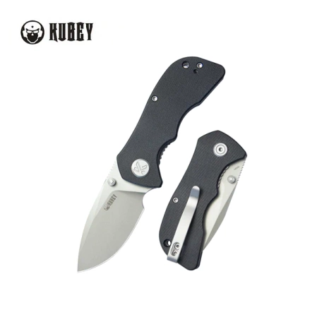 Kubey Knife Karaji Black G10, Bead Blasted 14C28N (KU180L)