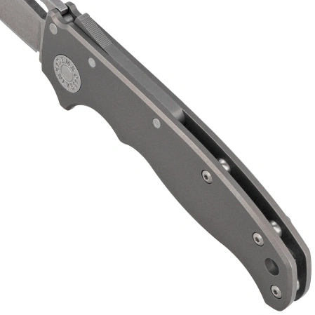 Demko AD20.5 Slicer Shark Knife Smooth Titanium, Stonewashed CPM 3V by Andrew Demko (AD20.5-3V-Smooth TI-SS)