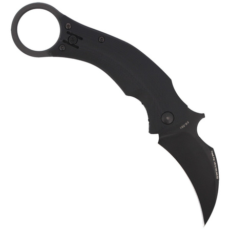 Nóż FOX Karambit Black Bird G10 Black, Black Idroglider by Bastinelli (FX-591)