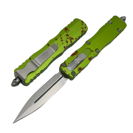 Nóż automatyczny OTF Microtech Dirac D/E Zombie Aluminium, Stonewashed M390 by Tony Marfione (225-10Z)