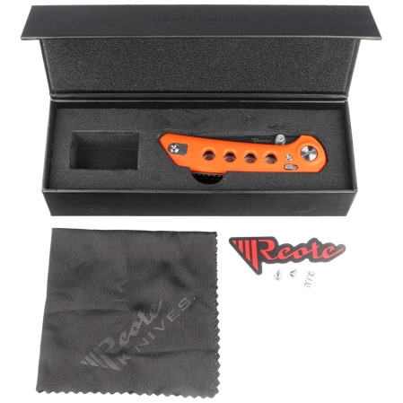 Reate PL-XT Orange G10, Stonewashed Nitro-V Knife