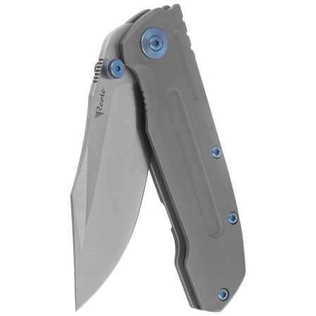 Nóż składany Reate District 9 V2 Dark Bead Blast Titanium, Blue HD, Satin 154CM (9D-V2 TDBB SAT)
