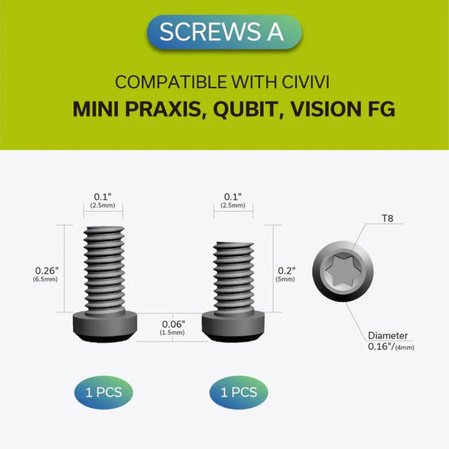 Klips i zestaw śrub Civivi Gray Titanium do WE i Civivi (T003C)