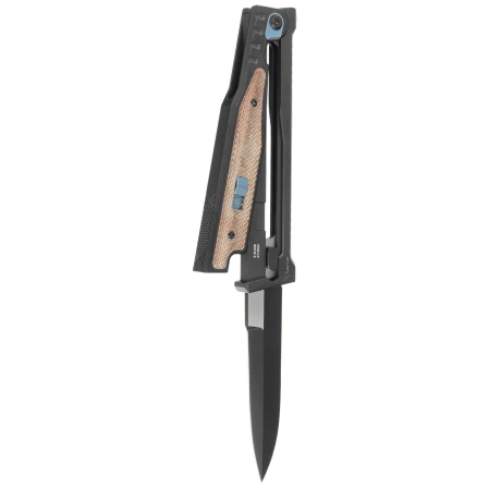 Reate EXO 2.0 D/E Black PVD Titanium / Green Micarta, Black PVD Elmax (EXO BLK.PVD.DE.GRM)