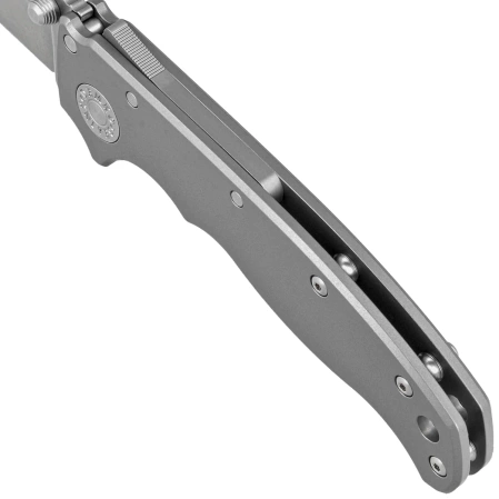 Demko AD20.5 Shark Foot Knife Smooth Titanium, Stonewashed CPM 20CV by Andrew Demko (205-20CV-TI-SF)