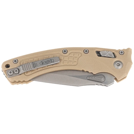 Microtech Amphibian Ram-Lok S/E Knife Frag Tan G10, Apocalyptic P/S M390MK by Tony Marfione (137RL-11APFRGTTA)