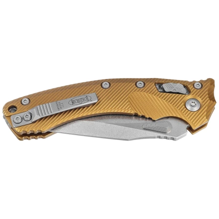 Microtech Amphibian Ram-Lok Knife Fluted Tan Aluminium, Stonewashed P/S M390MK by Tony Marfione (137RL-11FLTA)