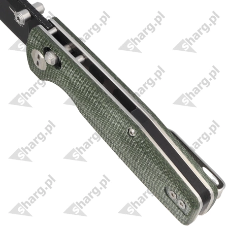 Nóż składany Bestech Slasher Green Micarta, Black Stonewashed D2 (BG43B-2)