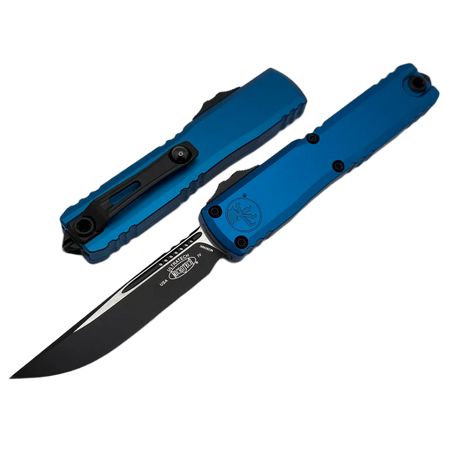 Nóż automatyczny OTF Microtech Ultratech Gen IV S/E Tactical Blue Aluminium, Black M390MK by Tony Marfione (11214-1BL)