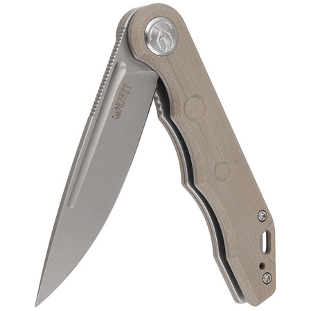 Kubey Knife Mizo Tan G10, Bead Blast AUS-10 by Tiguass (KU312H)