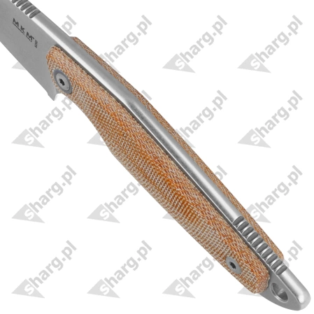 MKM Makro 1 Natural Canvas Micarta Knife, Stonewashed by Jesper Voxnæs (MKMA01-NC)