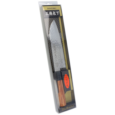Nóż Tsubazo Santoku Pakka Wood, Tsuchime Daido 1K6 (340218)