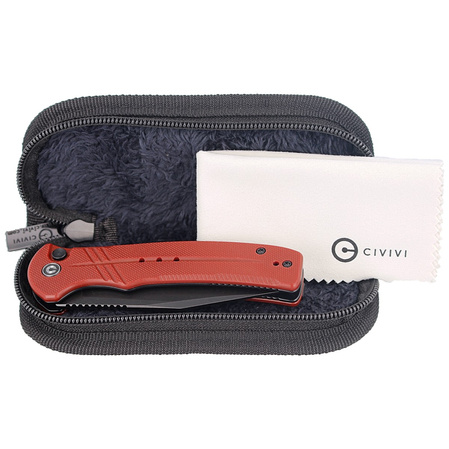 CIVIVI Knife Cogent Burgundy G10, Black Stonewashed Half Serrated (C20038E-2)