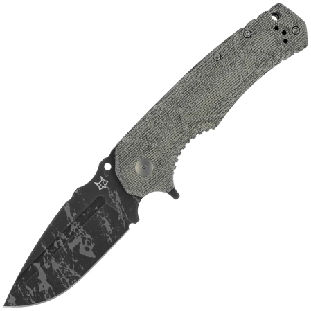 Fox Uro Knife OD Green Canvas Micarta, Acid Washed Niolox by Wander Tactical (FX-557)
