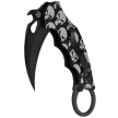 Fox The Skull Karambit Knife Black Aluminum, Black N690Co (FX-599 ALB-5)