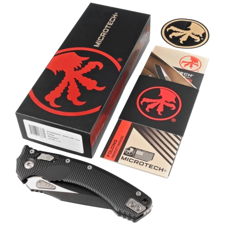 Microtech Amphibian Ram-Lok S/E Knife Black Fluted Aluminum, Black M390MK by Tony Marfione (137RL-1FL)