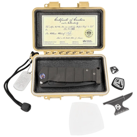 Nóż składany Medford USMC Fighter Flipper PVD Black/Flamed Titanium, Black PVD 3V by Greg Medford