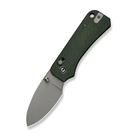 Civivi Baby Banter 2 Knife Green Canvas Micarta, Gray Stonewashed Nitro-V by Ben Petersen (C23074-3)