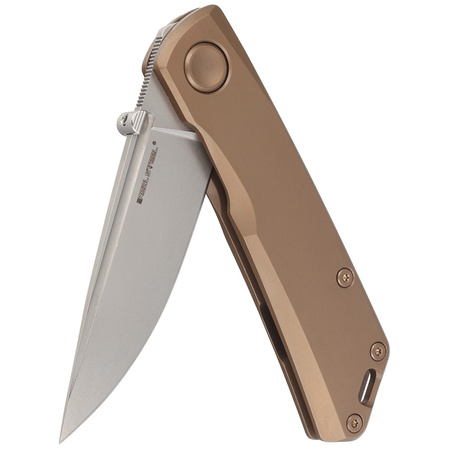 Nóż składany Real Steel LUNA Eco Bronze Steel, Beadblast K110 by Poltergeist Works (7084)