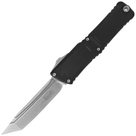 Microtech Combat Troodon Gen III T/E OTF Knife Black Aluminum, Stonewashed M390MK by Tony Marfione (1144-10)