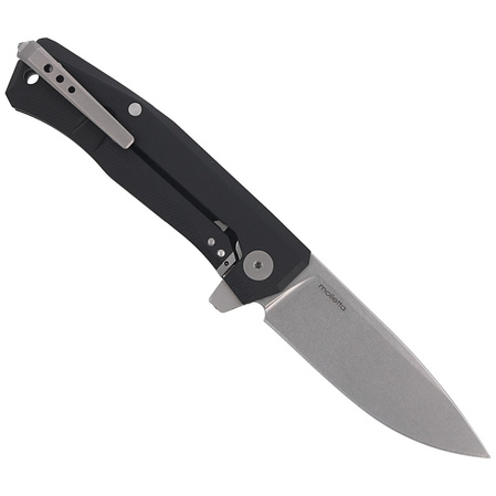 LionSteel Myto Knife Black Aluminum, Stonewashed M390 by Molletta (MT01A BS)