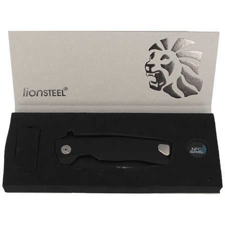 LionSteel ROK Knife Black Aluminum, Black M390 by Molletta (ROK A BB)