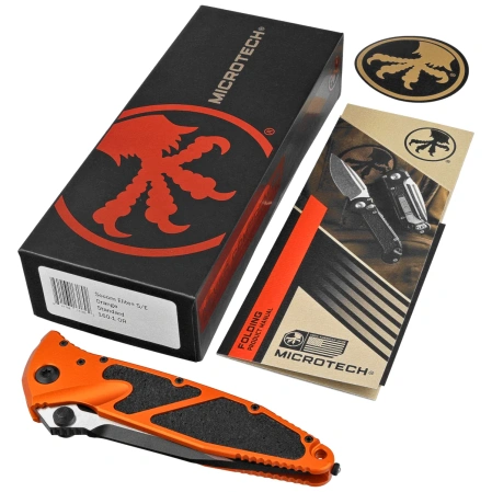 Microtech Socom Elite S/E-M Knife Orange Aluminum, Black M390MK by Tony Marfione (160-1OR)
