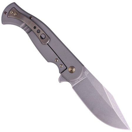 Nóż składany Fox Eastwood Tiger Sandblasted Titanium/CF, Coarse Stonewashed by Gudy Van Poppel (FX-524 TICF)