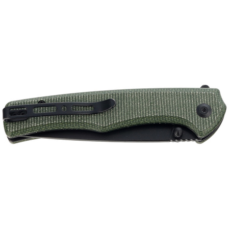 Sencut Crowley Green Micarta, Black Stonewashed D2 (S21012-3)