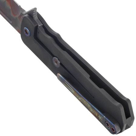 Medford TFF-4 Drop Point Knife Black Titanium / Black G10, Flm HW, Blue Clip, Vulcan S45VN by Greg Medford (MK1404VD-30PV-TFCF-BP)