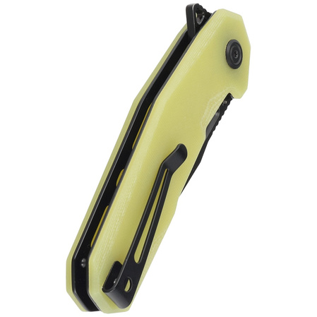 Nóż składany Kubey Carve Translucent Yellow G10, Blackwashed AUS-10 (KB237J)