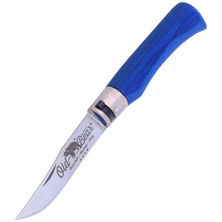 Antonini Old Bear Laminated Blue Wood, Satin Stainless knife (9307/21_MBK)