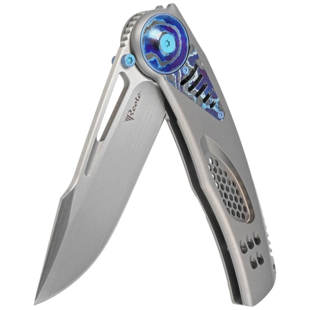 Reate GTR Knife Bead Blasted Titanium/Zircuti Inlay, Zircuti Clip, Hand Satin M390