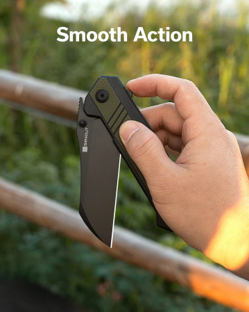 Sencut Draxor Green/Black G10 Knife, Black 9Cr18MoV (S24035-2)