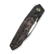 WeKnife Brr15 Black Titanium/Copper Foil Carbon Fiber, Black Stonewashed/Satin M390 by Rafal Brzeski (WE24007-1)