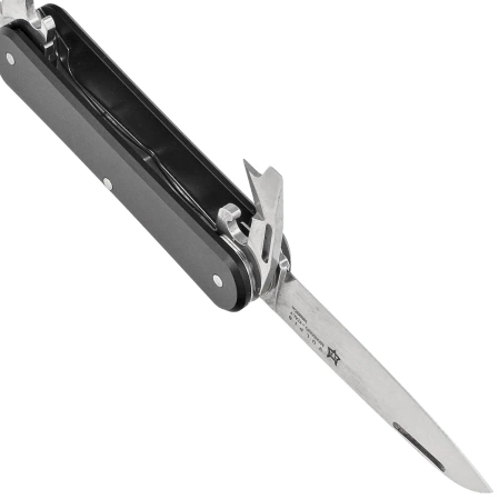 Fox Vulpis F4 Black Aluminum, Polished N690Co Pocket Knife (FX-VP130-F4 BK)